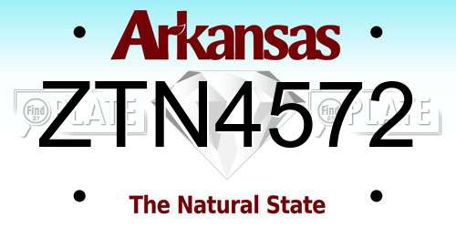 ZTN4572 Arkansas License Plate