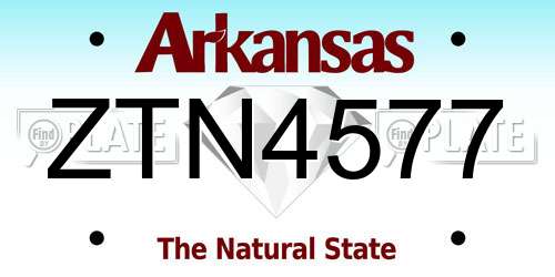 ZTN4577 Arkansas License Plate