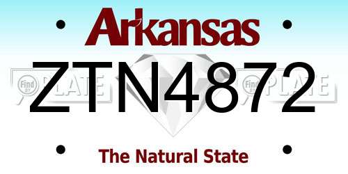 ZTN4872 Arkansas License Plate