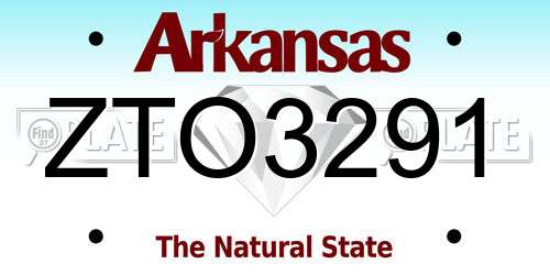 ZTO3291 Arkansas License Plate