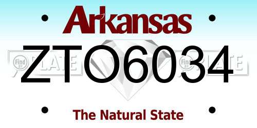 ZTO6034 Arkansas License Plate