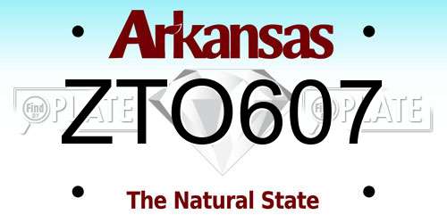 ZTO607 Arkansas License Plate