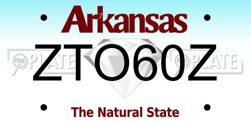 ZTO60Z Arkansas License Plate