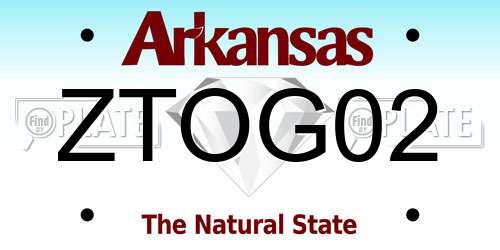 ZTOG02 Arkansas License Plate