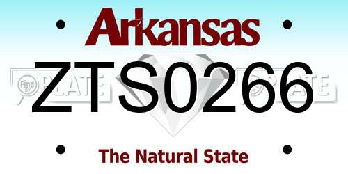 ZTS0266 Arkansas License Plate