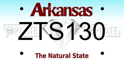 ZTS130 Arkansas License Plate