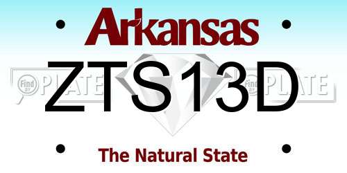 ZTS13D Arkansas License Plate