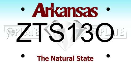 ZTS13O Arkansas License Plate