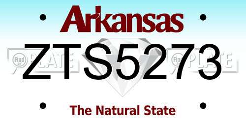 ZTS5273 Arkansas License Plate