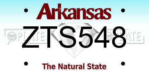 ZTS548 Arkansas License Plate