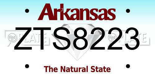 ZTS8223 Arkansas License Plate