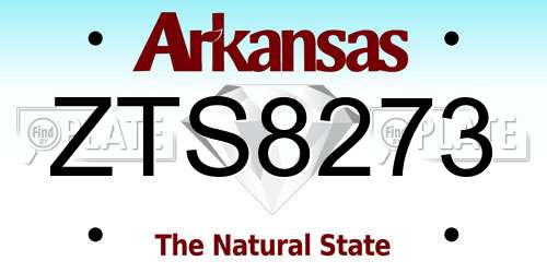 ZTS8273 Arkansas License Plate