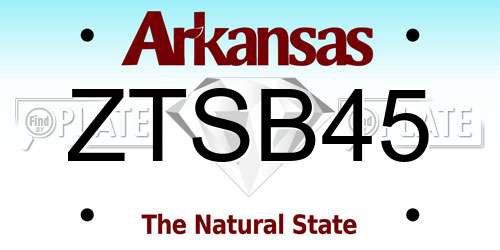 ZTSB45 Arkansas License Plate