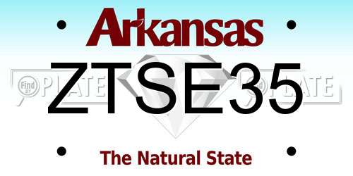 ZTSE35 Arkansas License Plate