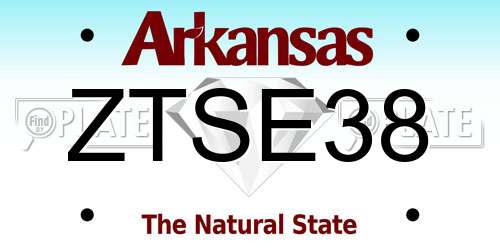 ZTSE38 Arkansas License Plate