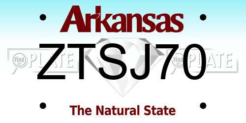 ZTSJ70 Arkansas License Plate
