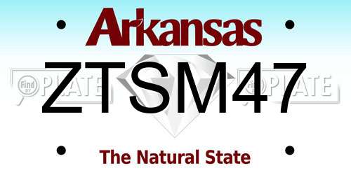 ZTSM47 Arkansas License Plate