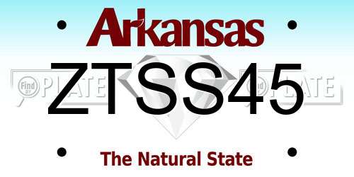 ZTSS45 Arkansas License Plate