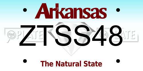 ZTSS48 Arkansas License Plate