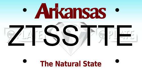 ZTSSTTE Arkansas License Plate