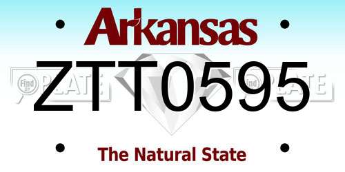 ZTT0595 Arkansas License Plate