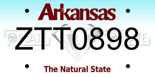 ZTT0898 Arkansas License Plate