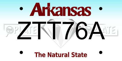 ZTT76A Arkansas License Plate