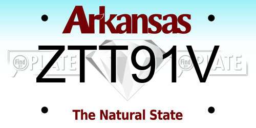 ZTT91V Arkansas License Plate