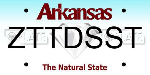 ZTTDSST Arkansas License Plate
