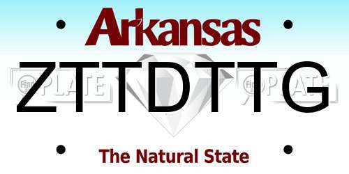 ZTTDTTG Arkansas License Plate