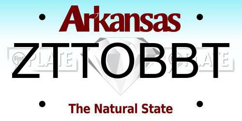 ZTTOBBT Arkansas License Plate