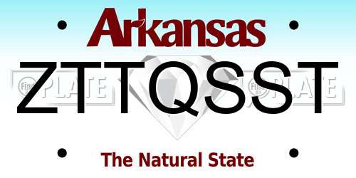 ZTTQSST Arkansas License Plate