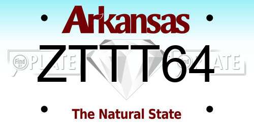 ZTTT64 Arkansas License Plate
