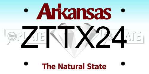 ZTTX24 Arkansas License Plate