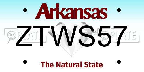 ZTWS57 Arkansas License Plate