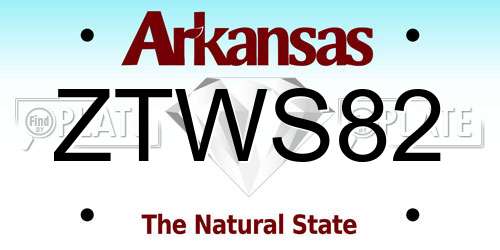 ZTWS82 Arkansas License Plate