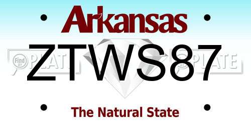 ZTWS87 Arkansas License Plate
