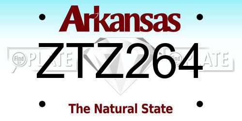ZTZ264 Arkansas License Plate