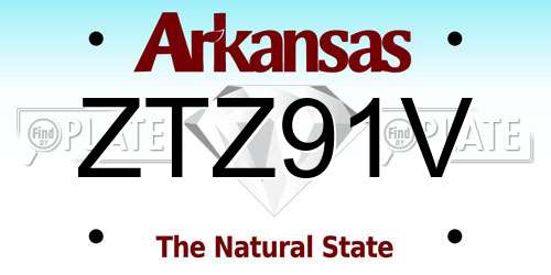 ZTZ91V Arkansas License Plate