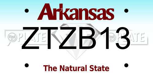 ZTZB13 Arkansas License Plate