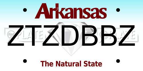 ZTZDBBZ Arkansas License Plate