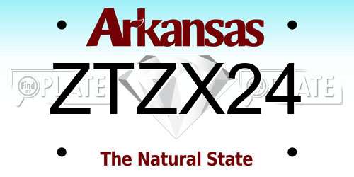 ZTZX24 Arkansas License Plate