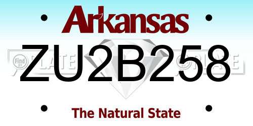 ZU2B258 Arkansas License Plate