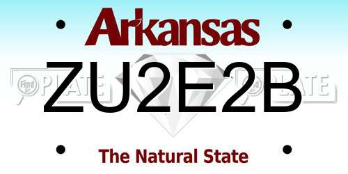 ZU2E2B Arkansas License Plate