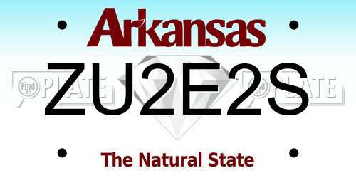 ZU2E2S Arkansas License Plate