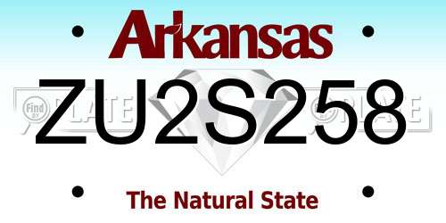 ZU2S258 Arkansas License Plate