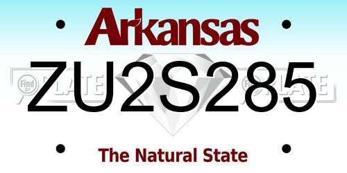 ZU2S285 Arkansas License Plate