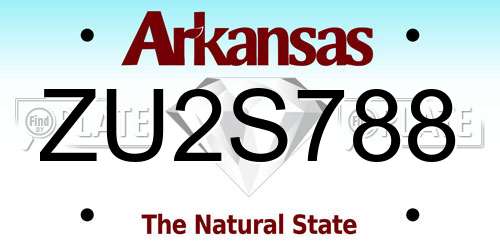 ZU2S788 Arkansas License Plate
