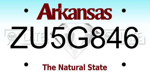 ZU5G846 Arkansas License Plate
