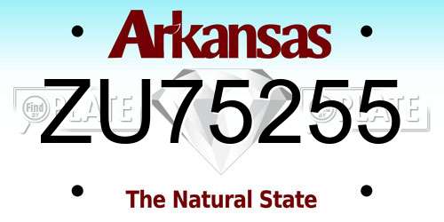 ZU75255 Arkansas License Plate
